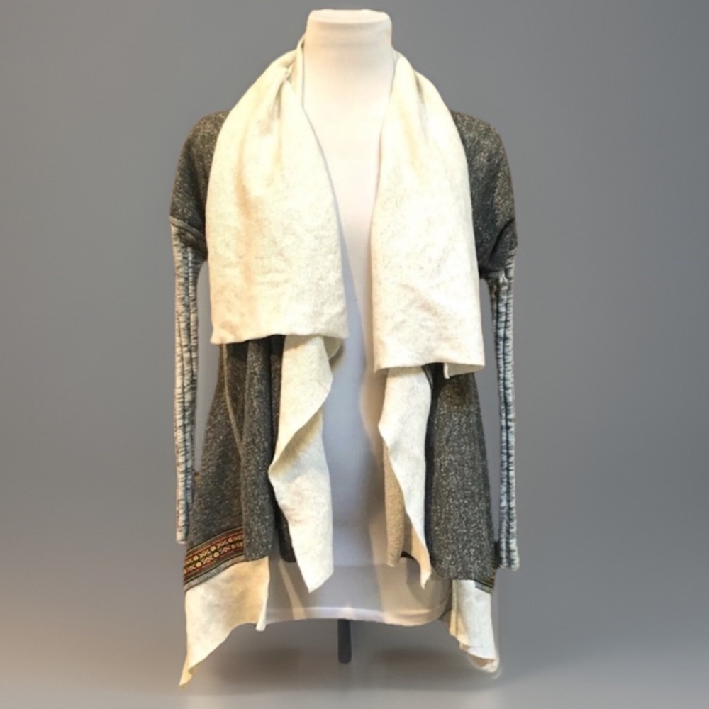 Patchwork Open Jersey Sweatshirt Blazer Jacket - image 1